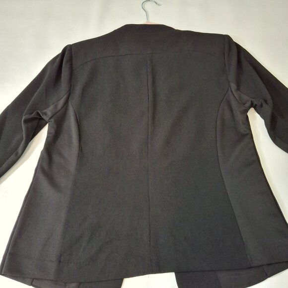 Womans Cropped Open Front Blazer Jacket Sz LG Relaxed Fit Stretchy Office Smart - Picture 12 of 14